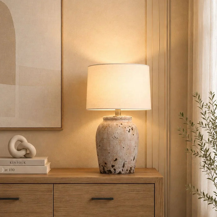 Ceramic Table Lamp - Grey - 40Cm