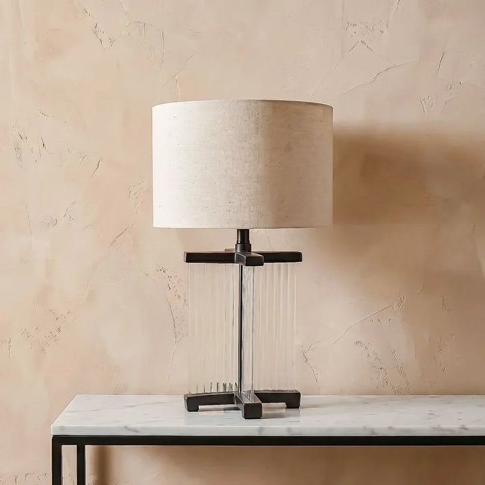 Quartz Glass Table Lamp - Black - For Bedroom
