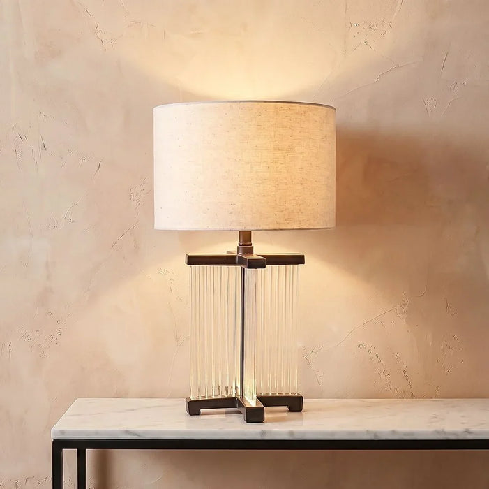 Quartz Glass Table Lamp - Black - For Bedroom