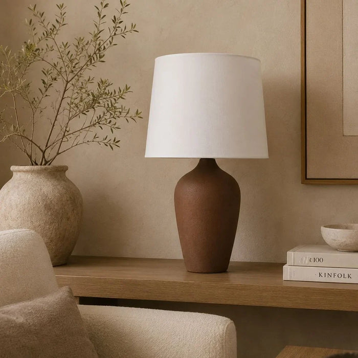 Brown Ceramic Table Lamp - 45Cm for Bedroom