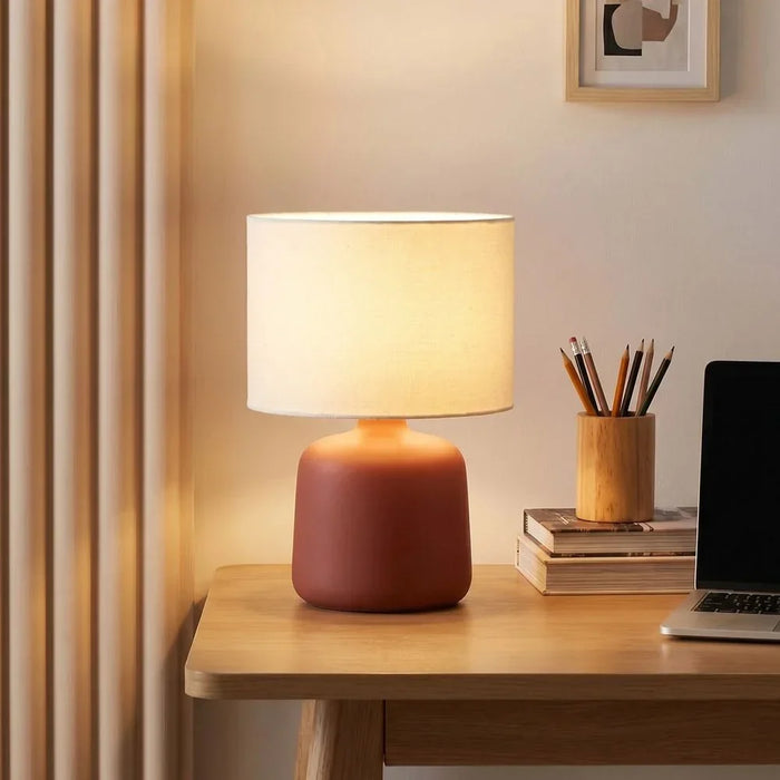 Ceramic Table Lamp in Brown - 35Cm for Bedroom