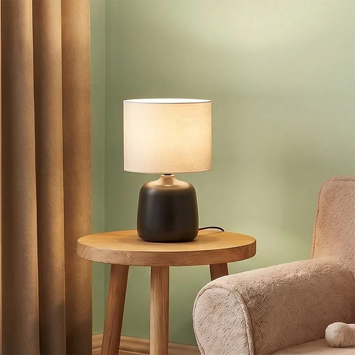 Ceramic Table Lamp Black - 35Cm for Bedroom