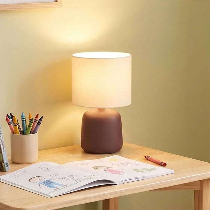 Ceramic Table Lamp Dark Brown - 35Cm for Bedroom