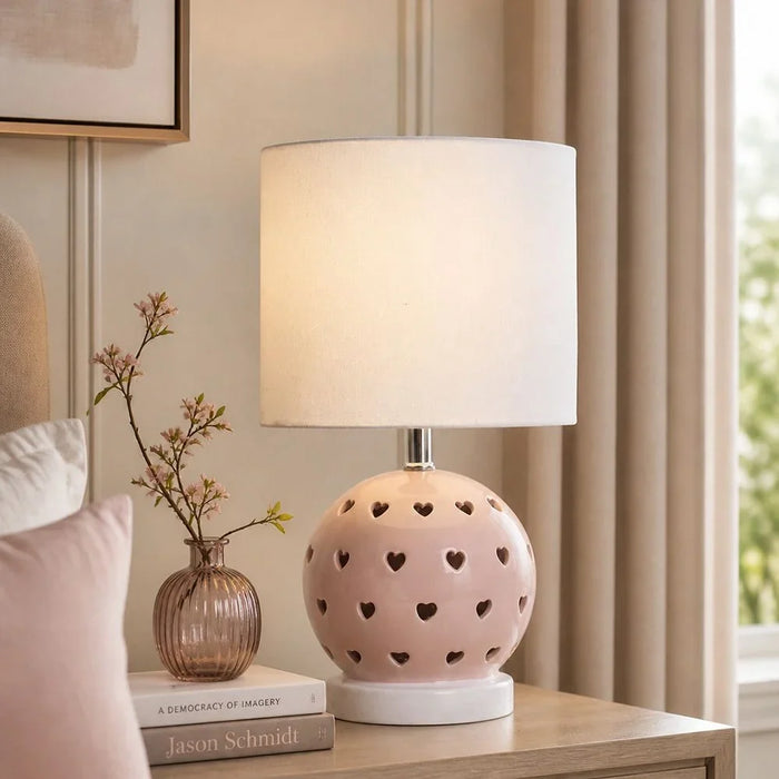 Ceramic Table Lamp Pink for Kids