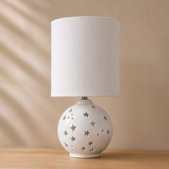 Star Kids Ceramic Table Lamp White
