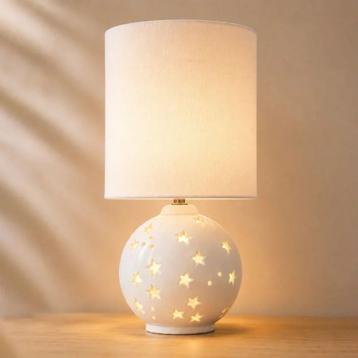 Star Kids Ceramic Table Lamp White