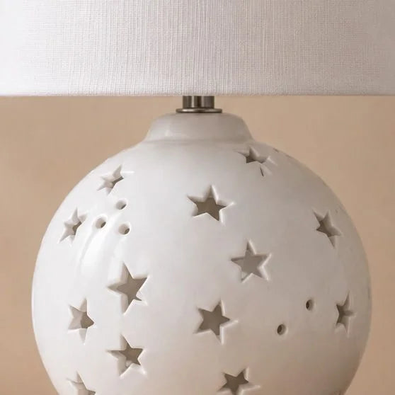 Star Kids Ceramic Table Lamp White