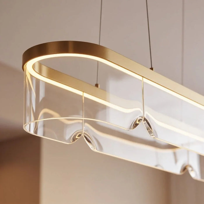 LED Pendant Light - Gold and Clear
