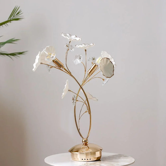 Roma Table Lamp Ceramic+Metal+Crystal D60 Xh120X W60 E14 Golden