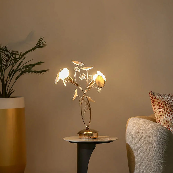 Roma Table Lamp Ceramic+Metal+Crystal D60 Xh120X W60 E14 Golden