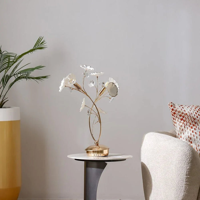 Roma Table Lamp Ceramic+Metal+Crystal D60 Xh120X W60 E14 Golden