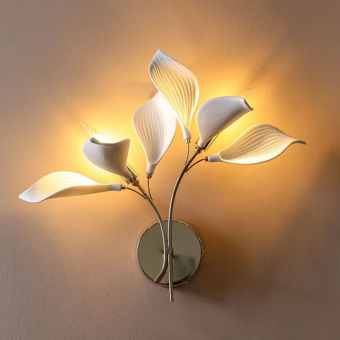 Cecilia Wall Bracket Ceramic+Metal L45xW45xH35cm E14 Golden