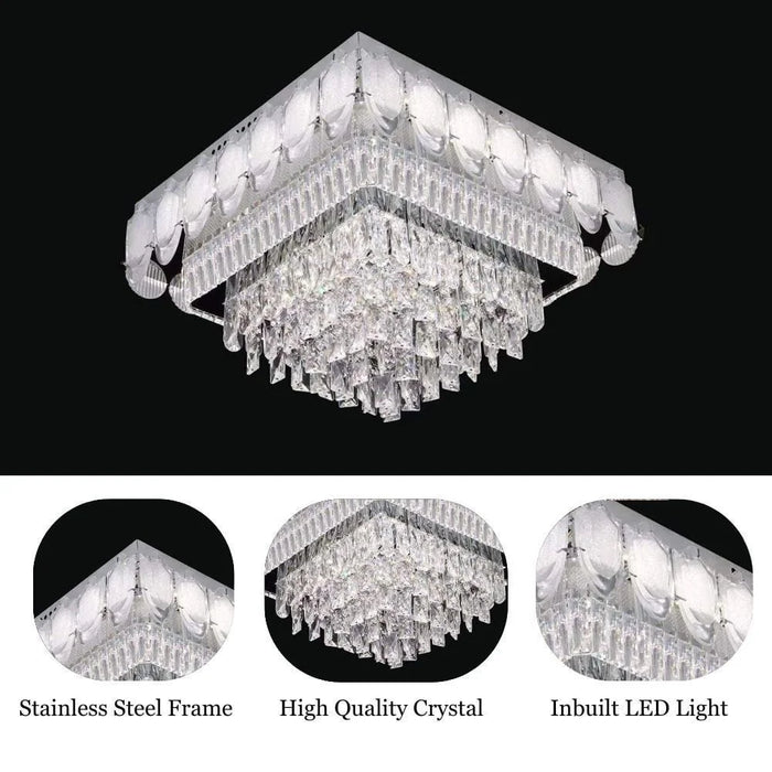 Toran Flushmounts Ss+Crystal Plus Acrylic 60Cm Led Gold