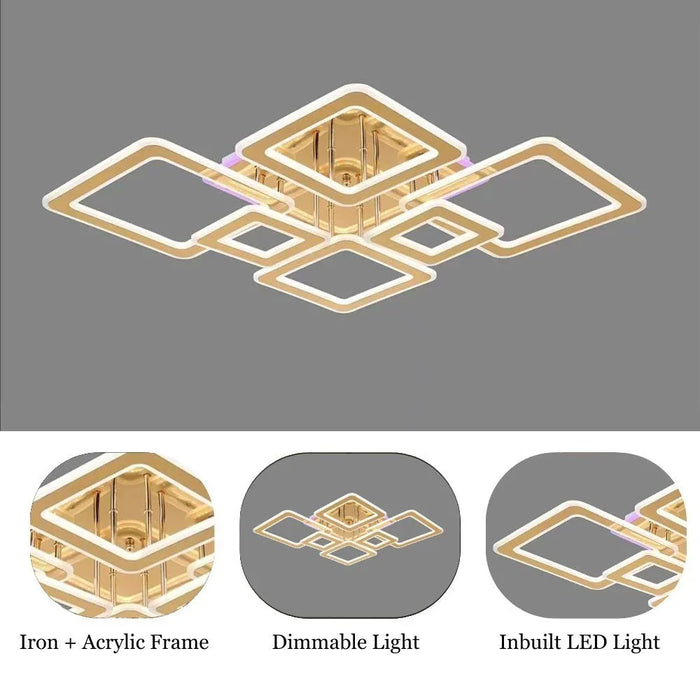 Ayrum Flushmounts Iron+Acrylic 96.7X77Cm Led Fgd