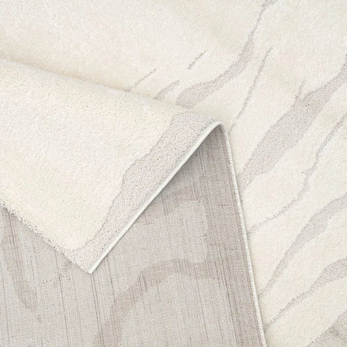 La Perle Modern Abstracts Rug | Washable Modern Rugs Style | Polypropylene + Polyester Area Rug Floor Covering | Indoor Carpet For Living Room Dining Bedroom 160X230cm-White
