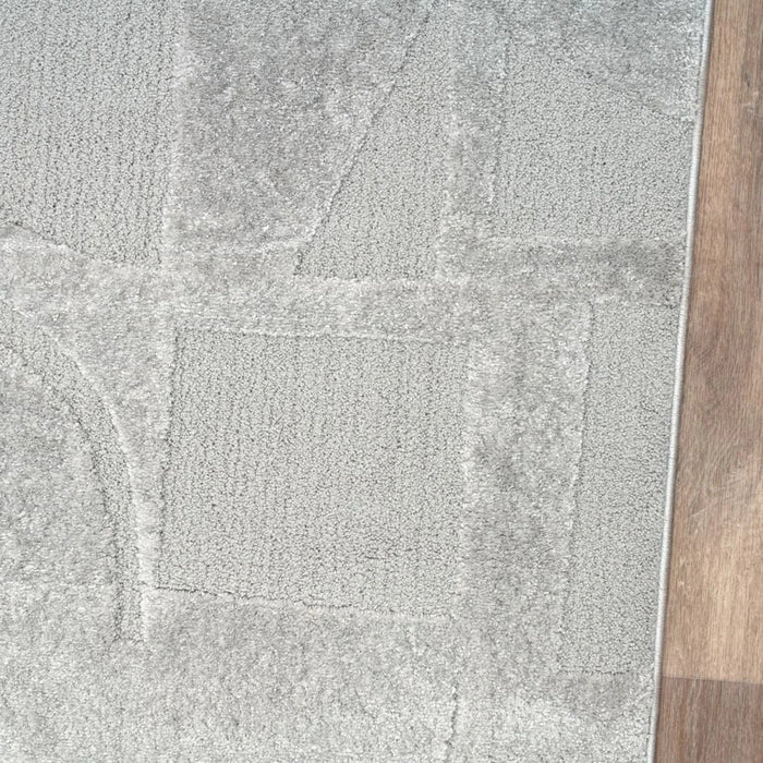 La Perle Modern Abstracts Rug | Washable Modern Rugs Style | Polypropylene + Polyester Area Rug Floor Covering | Indoor Carpet For Living Room Dining Bedroom 240X340cm-Grey