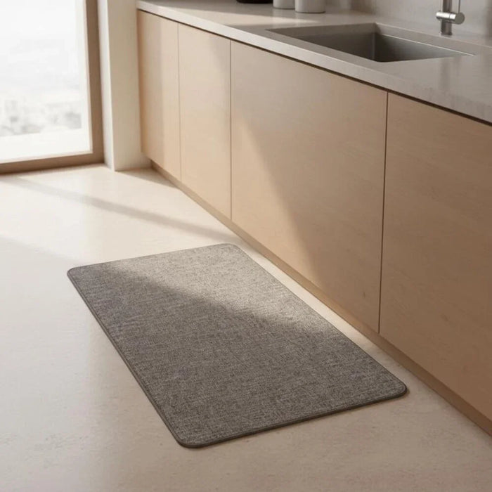 Beluxe Softy Fabric Anti-Slip Washable Kitchen/Area Mat 45x75cm - Grey | Non-Slip Kitchen Rug For Home Decor, Indoor/Outdoor Use, Durable & Easy to Clean