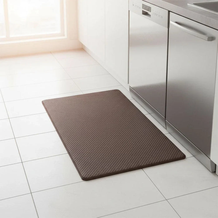 Beluxe Clouds Anti-Fatigue Cushioned Comfort Mat 45x75cm - Brown | Non-Slip Kitchen Floor Mat | Ergonomic Support For Home & Office | Durable PVC Design