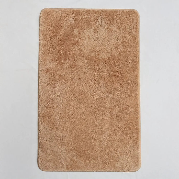Beluxe Oasis Water Absorbent Micro-Fiber Rubber Bath Mat 50x80cm Beige - Soft, Non-Slip, Quick-Dry Bathroom Rug For Ultimate Comfort and Safety
