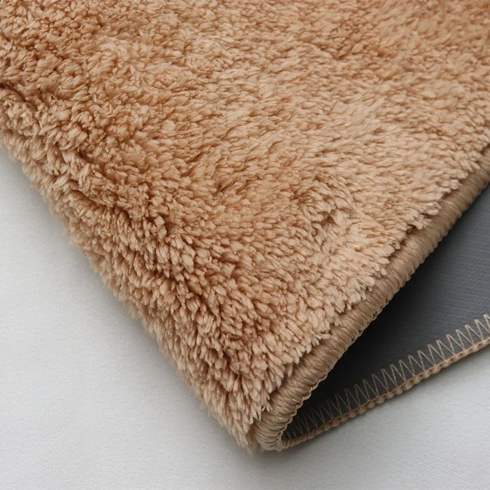 Beluxe Oasis Water Absorbent Micro-Fiber Rubber Bath Mat 50x80cm Beige - Soft, Non-Slip, Quick-Dry Bathroom Rug For Ultimate Comfort and Safety