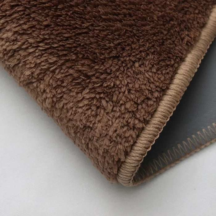 Beluxe Oasis Water Absorbent Micro-Fiber Rubber Bath Mat 50x80cm Tan - Soft, Non-Slip Bathroom Rug For Quick Drying & Comfort - Ideal For Shower & Spa Use