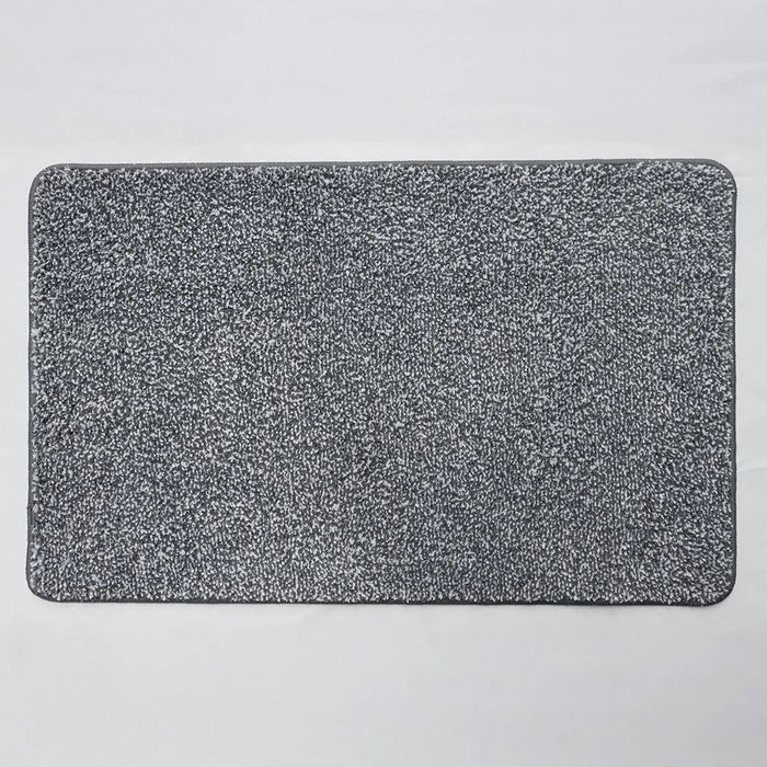Beluxe Snow Micro-Fiber Rubber Bath Mat 50x80cm - Soft, Absorbent, Non-Slip Bathroom Rug in White and Grey - Ideal For Shower, Bath, and Spa Use