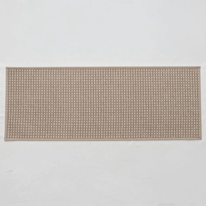 Beluxe Tiko Chenille Woven Fabric Rubber Kitchen/Area Mat 45x120cm - Light Brown, Non-Slip, Water-Resistant, Ideal For High Traffic Areas, Kitchen Rug