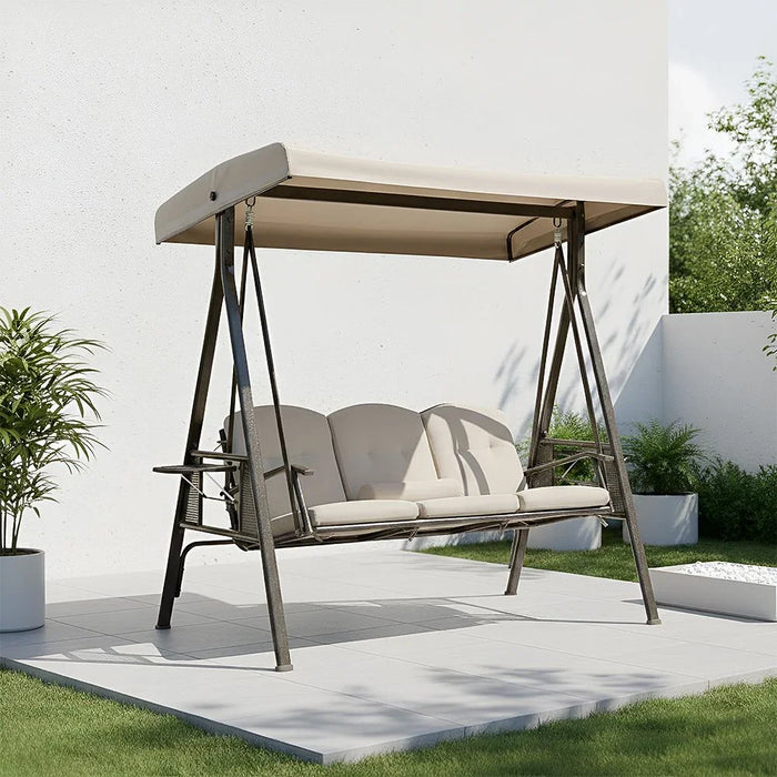 Aldora Swing Chair | Modern Design Hanging Chair | 3 Seater Hammock Chair | Heavy Duty Swing Chairs for Indoor, Outdoor, Garden | L 195 x W 115 x H 198 cm - Grey Grey 195x115x198cm