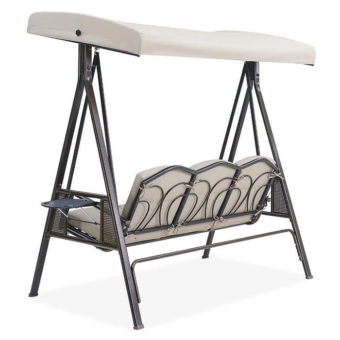 Aldora Swing Chair | Modern Design Hanging Chair | 3 Seater Hammock Chair | Heavy Duty Swing Chairs for Indoor, Outdoor, Garden | L 195 x W 115 x H 198 cm - Grey Grey 195x115x198cm