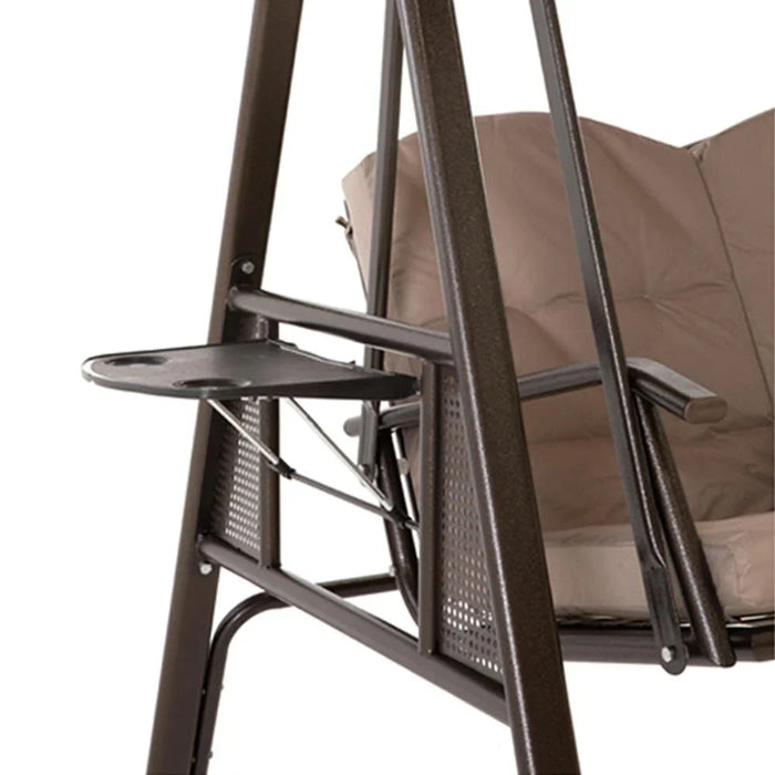 Aldora Swing Chair | Modern Design Hanging Chair | 3 Seater Hammock Chair | Heavy Duty Swing Chairs for Indoor, Outdoor, Garden | L 195 x W 115 x H 198 cm - Grey Grey 195x115x198cm