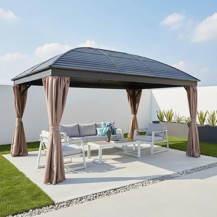 Montero Gazebo Aluminium Frame Patio Tent Canopy For Garden Brown 300x400cm