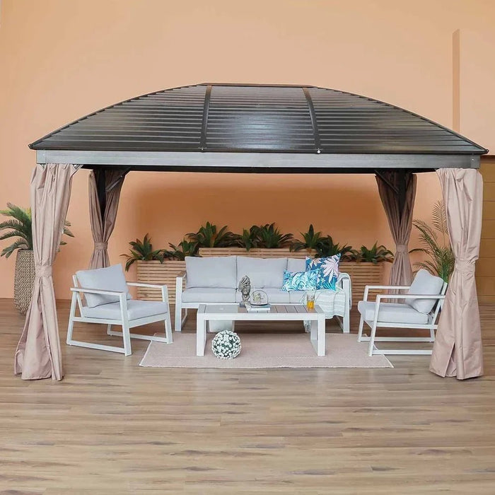 Montero Gazebo Aluminium Frame Patio Tent Canopy For Garden Brown 300x400cm