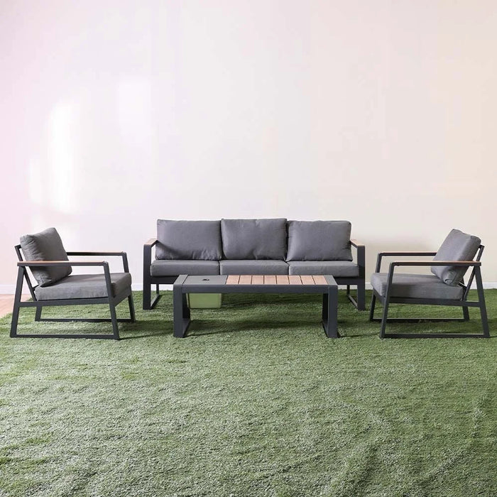 Roma 5-Seater Outdoor Sofa Set Aluminium Frame Modern Garden Furniture Gray
