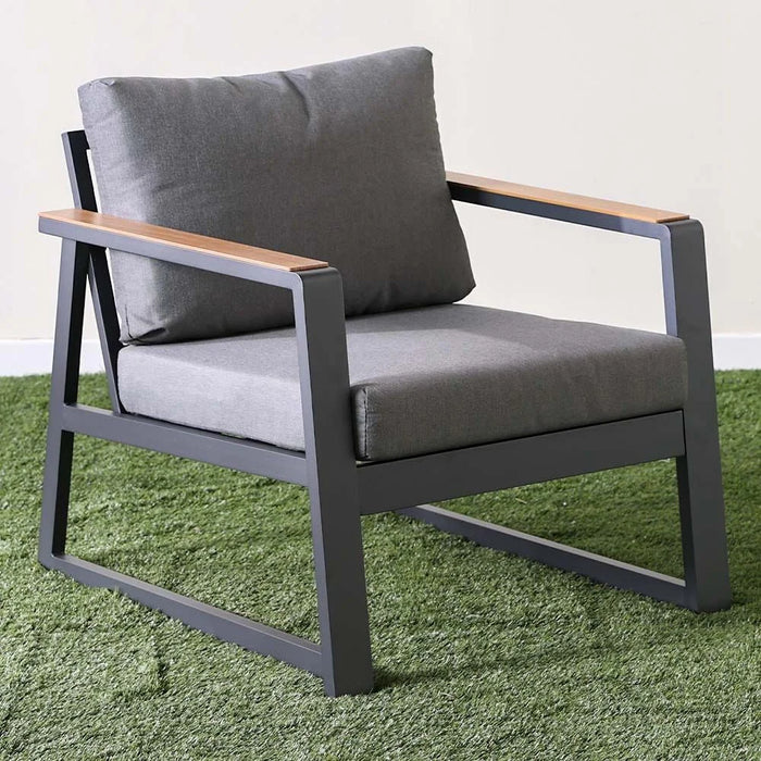 Roma 5-Seater Outdoor Sofa Set Aluminium Frame Modern Garden Furniture Gray