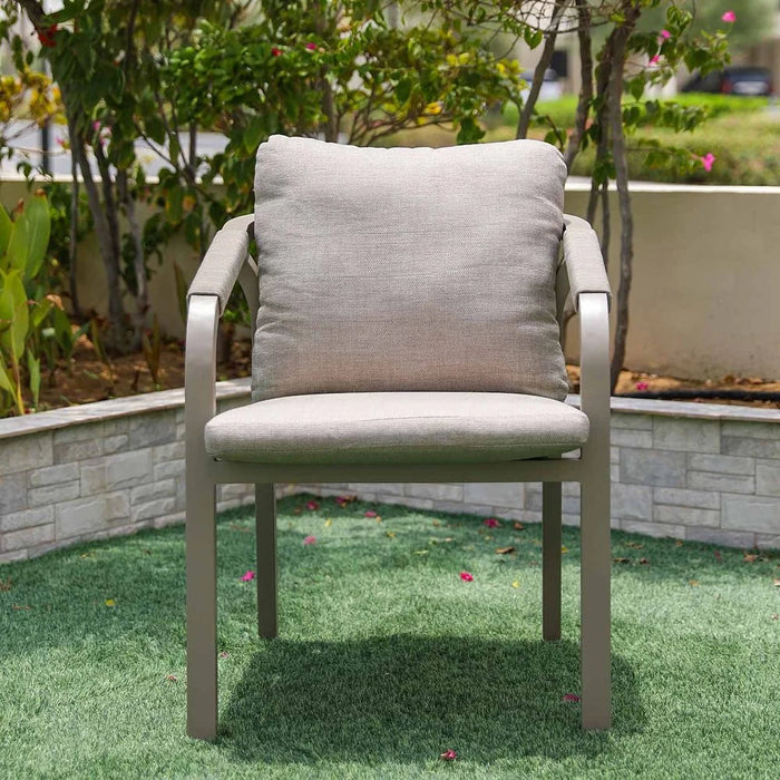 Manchester 7 Piece Outdoor Dining Set Water Resistant Garden Patio Dining Sets 6 Seater All Weather Aluminum/Round Rope Patio Modern Outdoor Furniture Set For Lawn Garden Yard Grey