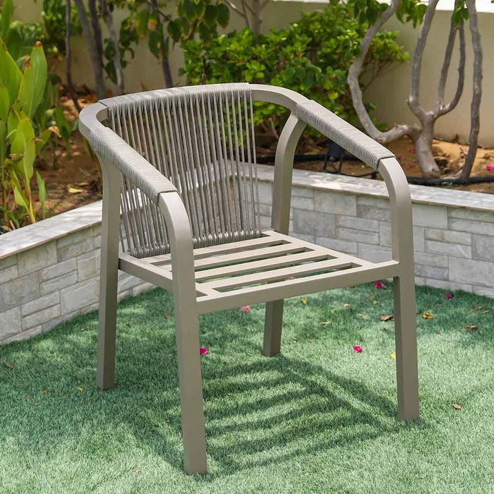 Manchester 7 Piece Outdoor Dining Set Water Resistant Garden Patio Dining Sets 6 Seater All Weather Aluminum/Round Rope Patio Modern Outdoor Furniture Set For Lawn Garden Yard Grey