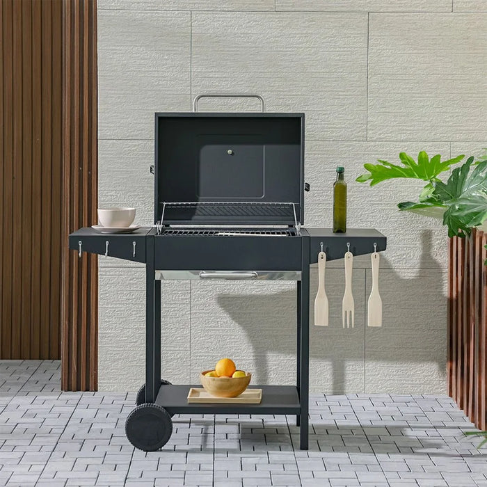 Inferno Original Charcoal Grill Bbq, Heavy-Duty Outdoor Barbecue Grill For Garden & Patio Cooking, Charcoal Rack And Steel Charcoal Grill For Garden, Patio & Backyard Cooking – Black Steel Finish