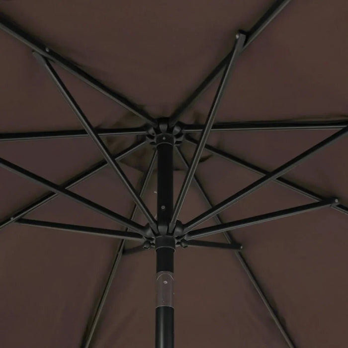 Oasis Umbrella With Tassel Without Base 2.7m Adjustable Patio Parasol | Modern Design Outdoor Sun Shade Waterproof Canopy With UV Protection For Balcony Beach Pool 270x270 Cm - Coffee
