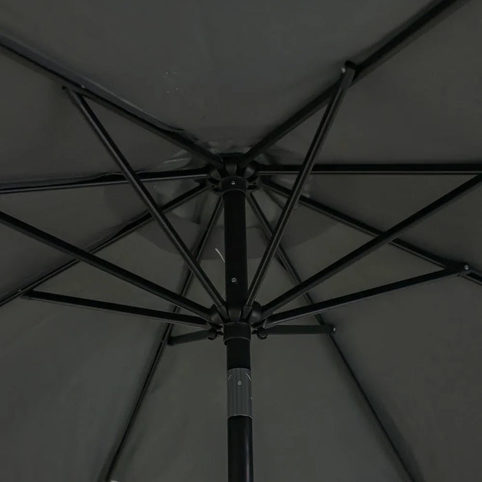 Oasis Umbrella With Tassel Without Base 2.7m Adjustable Patio Parasol | Modern Design Outdoor Sun Shade Waterproof Canopy With UV Protection For Balcony Beach Pool 270x270 Cm - Grey