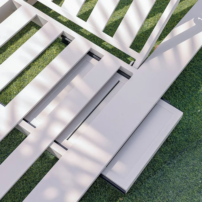 Deluxe Sun Lounger| All Weather Patio Sunloungers | Single Relaxing Chair |  Modern Design Outdoor Furniture For Gardens Lawns Poolsides L205xW80xH40cm - Champagne