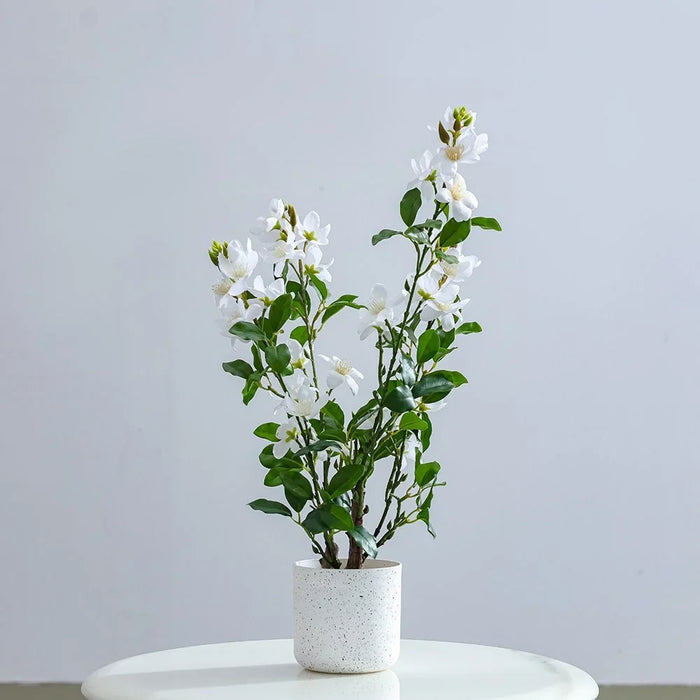 Gardenia Artificial Plant – 55 cm Faux Blooming Shrub for Elegant Tabletop & Indoor Décor, Realistic Flowers, Maintenance-Free Accent Piece