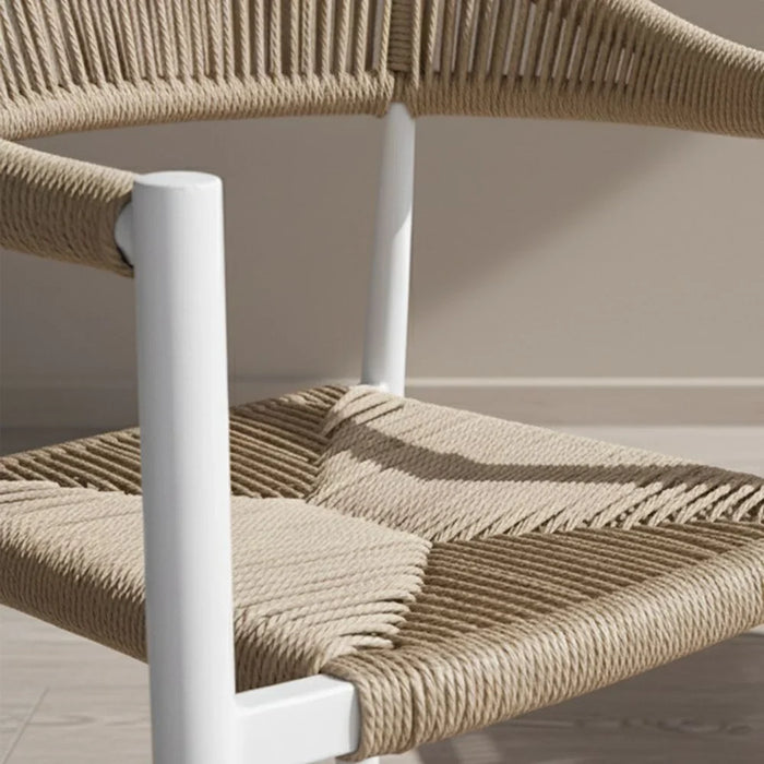 Alma Rope Bar Chair Outdoor Garden Chair | All-Weather Garden Seating |  One Seater Chair Modern Outdoor Furniture For Indoor/ Outdoor W53xD56xH105cm-Brown/Red