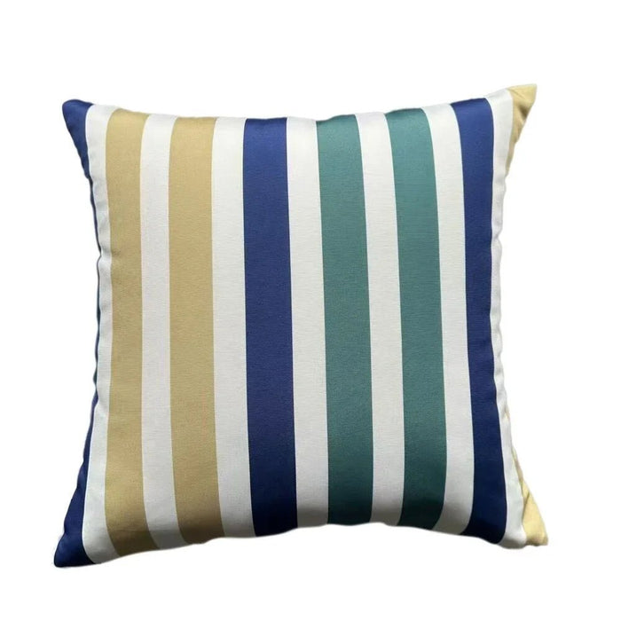 Toss Pillow With Zipper Without Piping | Patio Throw Pillow Garden Farmhouse Decor | Decorative Cushion For Outdoor Seating Chair Sofa Swing Gazebo 45X45cm-Print Timeless Stripe