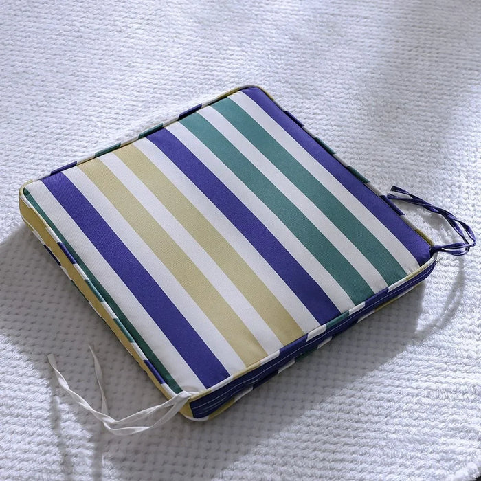 Timeless Stripe Square Seat Cushion 43x43x5cm - Stylish Outdoor Cushion for Garden Furniture - Durable Polyester, Ideal for Outdoor Accessories