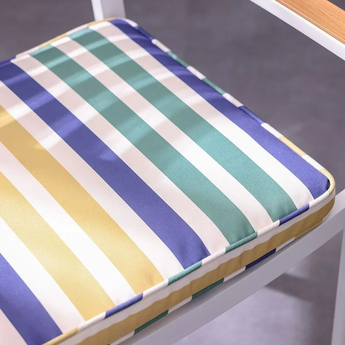 Timeless Stripe Square Seat Cushion 43x43x5cm - Stylish Outdoor Cushion for Garden Furniture - Durable Polyester, Ideal for Outdoor Accessories