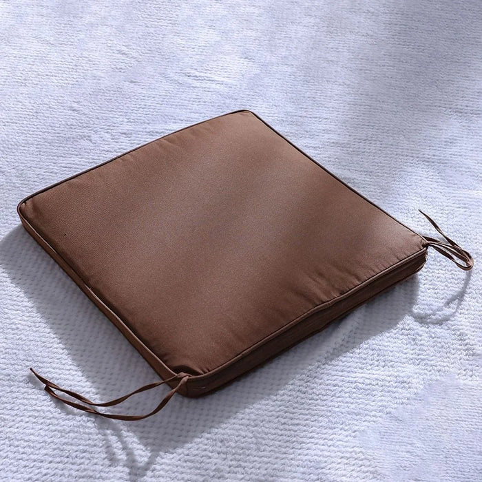 Square Outdoor Seat Cushion with Zipper - Solid Cocoa, 58x58x5cm - Comfortable Polyester Garden Accessory - Ideal for Patio Furniture