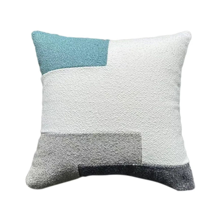 Woven Cushion  | Patio Throw Pillow Garden Farmhouse Decor | Decorative Cushion For Outdoor Seating Chair Sofa Swing Gazebo 45X45cm-Glacial Mosaic