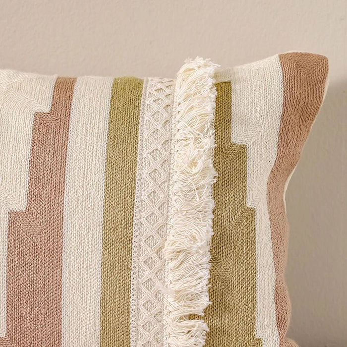 Woven Cushion  | Patio Throw Pillow Garden Farmhouse Decor | Decorative Cushion For Outdoor Seating Chair Sofa Swing Gazebo 30X45cm-Dusty Rose Blush