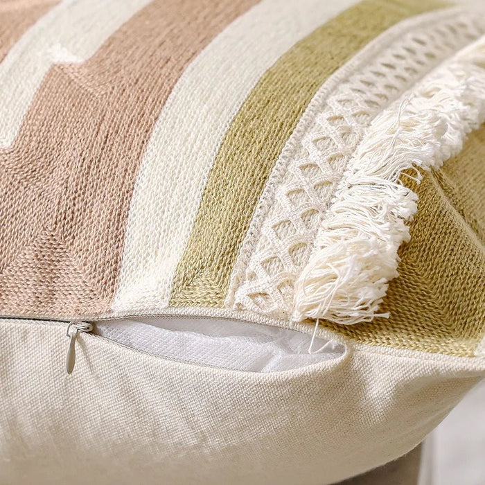 Woven Cushion  | Patio Throw Pillow Garden Farmhouse Decor | Decorative Cushion For Outdoor Seating Chair Sofa Swing Gazebo 30X45cm-Dusty Rose Blush