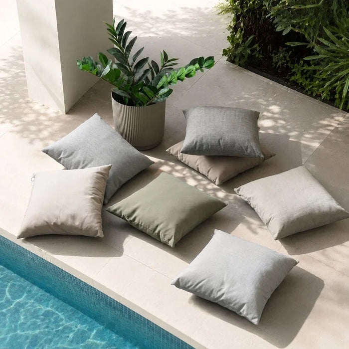 Toss Pillow Canvas Sand 45x45cm, Beige/Brown, Mackintosh, Outdoor Toss Pillow For Garden Seating, For Garden, Poolside, Patio And Family Outdoor Use